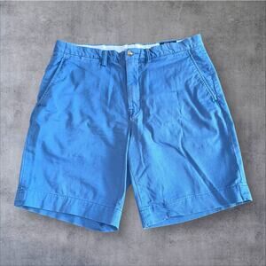 Polo Ralph Lauren Men’s 34 Blue Stretch Classic Fit Belted Preppy Chino Shorts